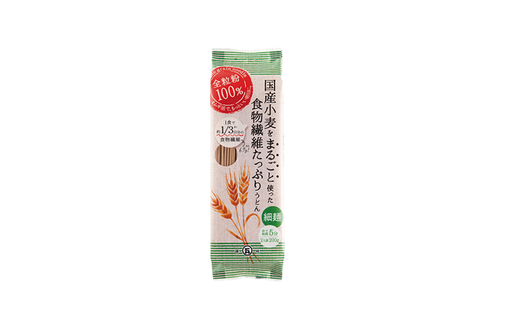 【石丸製麺 (株)】国産小麦をまるごと使った食物繊維たっぷり細うどん 2人前
