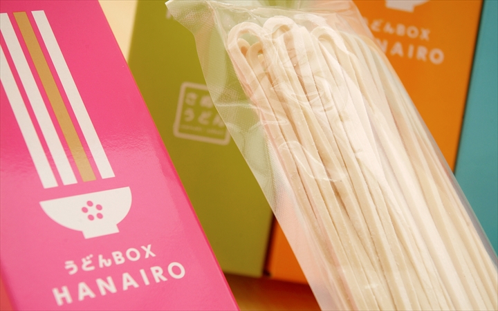 【(株) 藤井製麺】うどんBOX HANAIRO5色セット うどん120g×5、つゆ15ml×5